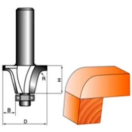 СТФ-2217 Фреза кромочная фигурная с нижним подшипником 8x32.7x20 R6