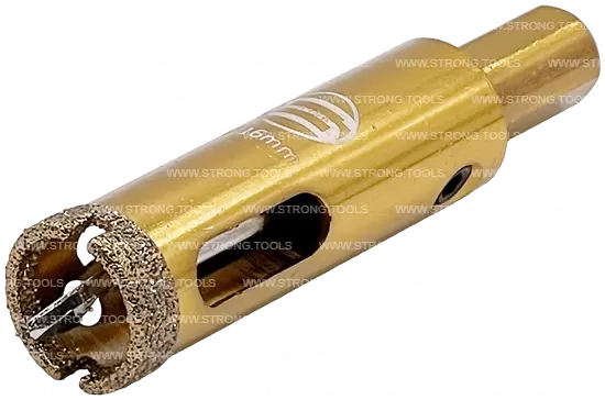 СTК-067 Коронка по стеклу и керамике с центрующим сверлом СТРОНГ 16мм GOLD фото 2