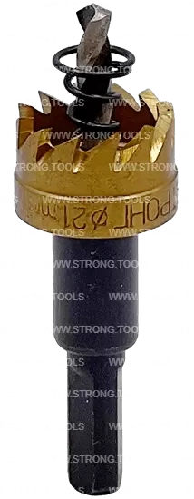 СТK-058  КОРОНКА ПО МЕТАЛЛУ  ЦИЛИНДРИЧЕСКАЯ HSS 21 мм GOLD фото 1
