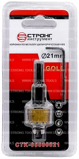 СТK-058  КОРОНКА ПО МЕТАЛЛУ  ЦИЛИНДРИЧЕСКАЯ HSS 21 мм GOLD фото 5