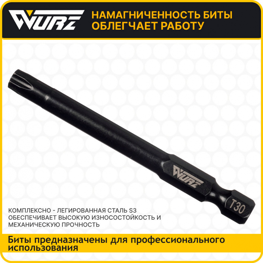 Бита магнитная T30 х 70мм 10шт. арт. 3060 фото 2