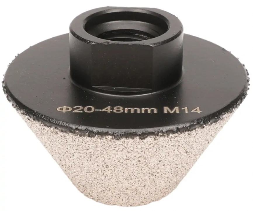 СТМ-538 КОНУСНАЯ ФРЕЗА АЛМАЗНАЯ ПО ПЛИТКЕ ДЛЯ УШМ  20-48 mm М14 фото 2