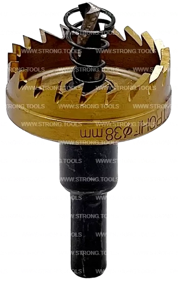 СТK-058  КОРОНКА ПО МЕТАЛЛУ  ЦИЛИНДРИЧЕСКАЯ HSS 38 мм GOLD фото 1