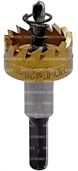 СТK-058  КОРОНКА ПО МЕТАЛЛУ  ЦИЛИНДРИЧЕСКАЯ HSS 26 мм GOLD фото 1