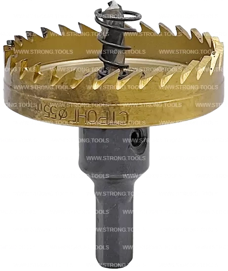 СТK-058  КОРОНКА ПО МЕТАЛЛУ  ЦИЛИНДРИЧЕСКАЯ HSS 55 мм GOLD фото 1