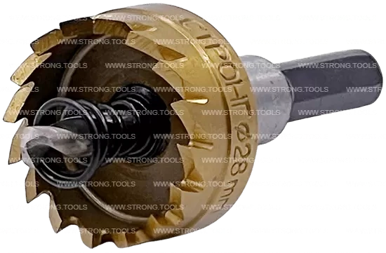 СТK-058  КОРОНКА ПО МЕТАЛЛУ  ЦИЛИНДРИЧЕСКАЯ HSS 28 мм GOLD фото 3