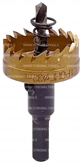 СТK-058  КОРОНКА ПО МЕТАЛЛУ  ЦИЛИНДРИЧЕСКАЯ HSS 32 мм GOLD фото 1